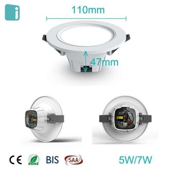 SMD Downlight DL07 D07 Downlight (8) Luxlite SMD downlight 6.5W 8W Round Recessed Downlight Ceiling SMD Downlight Indoor Lighting