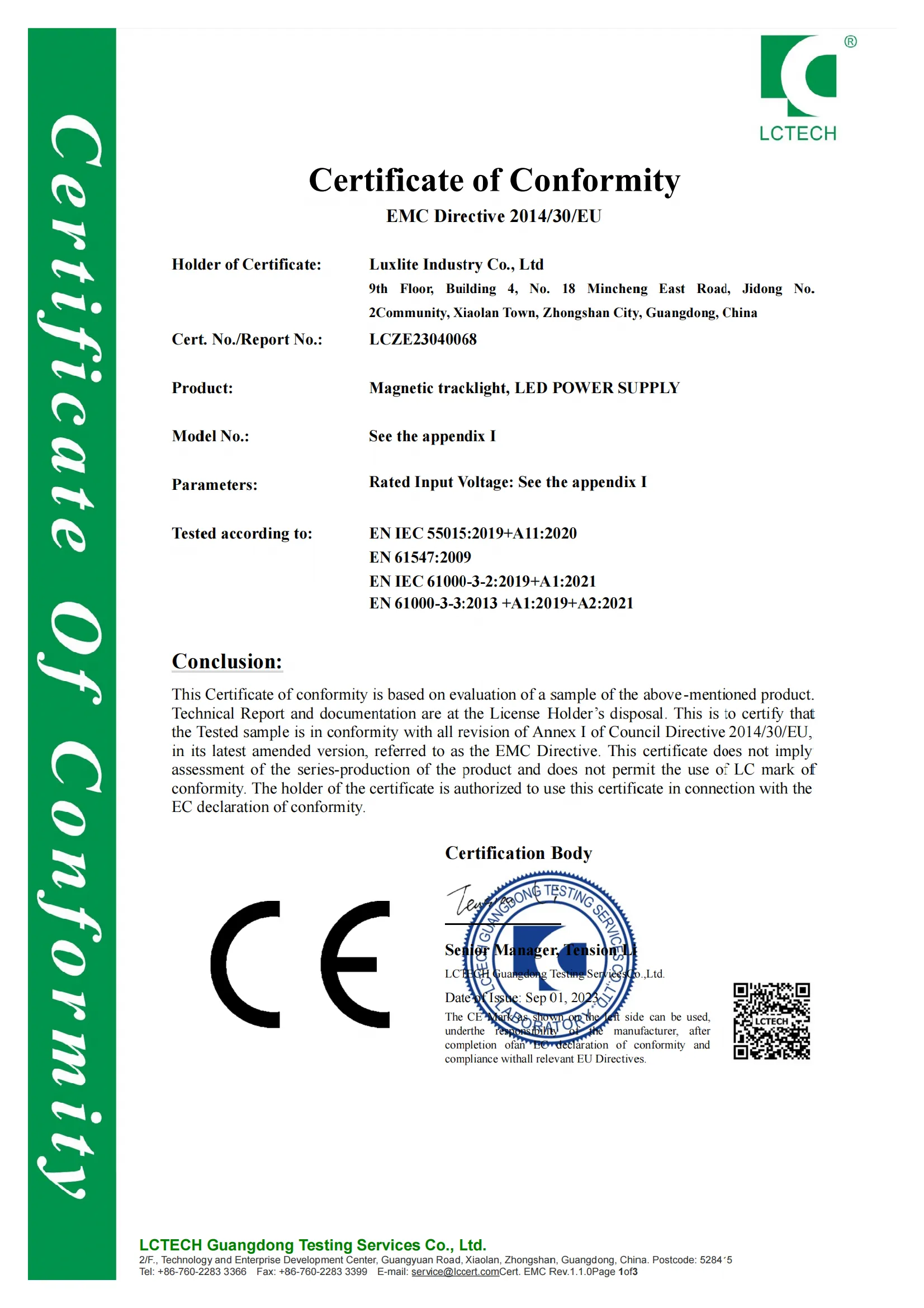 Certificate CE